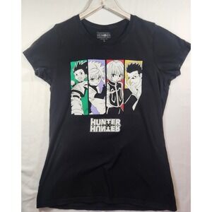 Hunter x Hunter Anime Graphic T-Shirt Black XL fits med Gon Killua Nen Chart